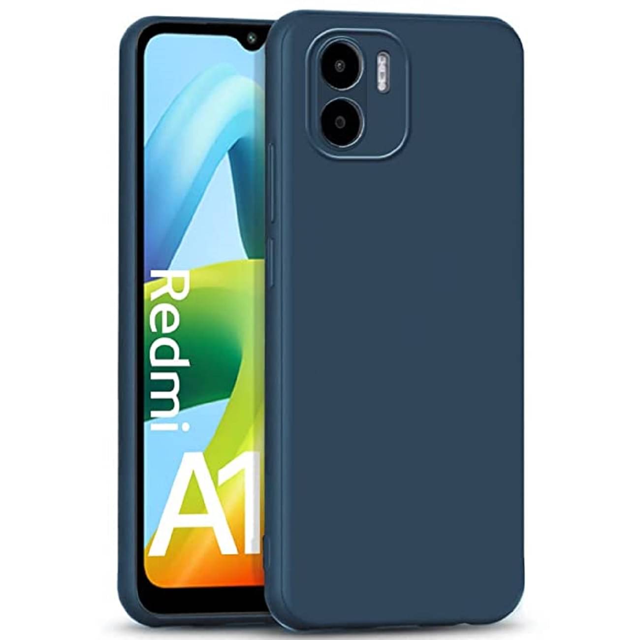     			Case Vault Covers - Blue Silicon Plain Cases Compatible For Xiaomi Redmi A1 ( Pack of 1 )