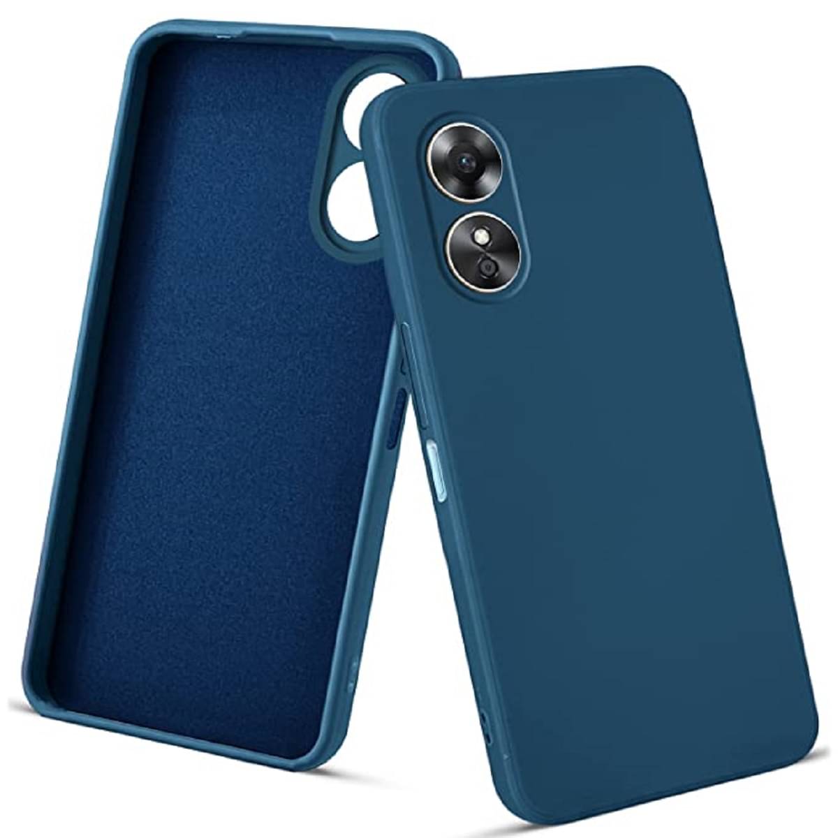 Case Vault Covers - Blue Silicon Plain Cases Compatible For Oppo A17 ( Pack of 1 ) Case Vault Covers - Blue Silicon Plain Cases Compatible For Oppo A17 ( Pack of 1 )