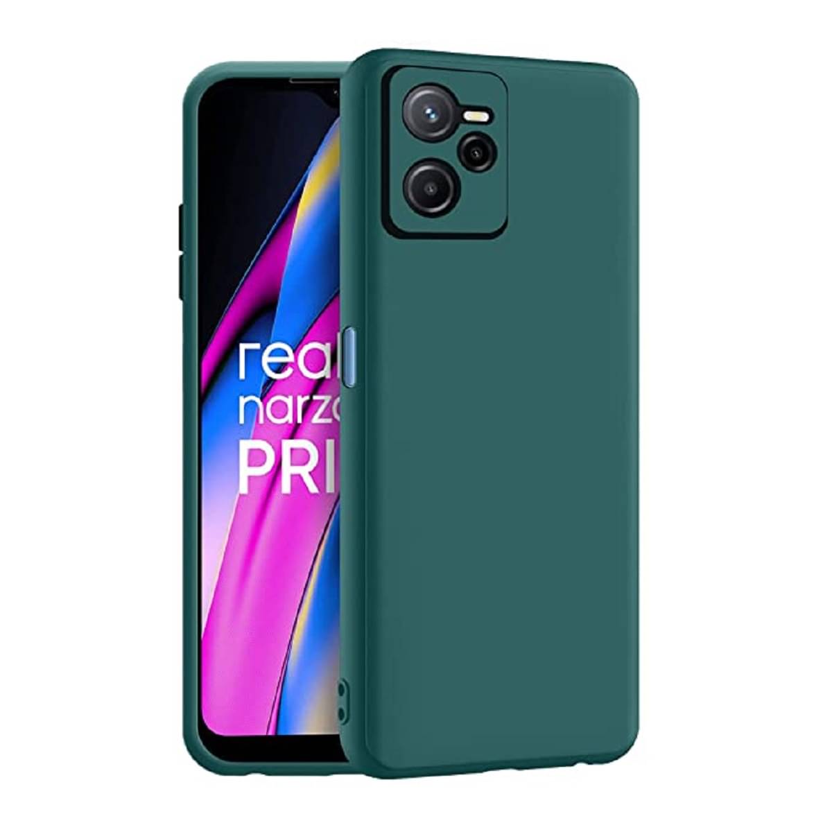     			Case Vault Covers - Green Silicon Plain Cases Compatible For Realme C35 ( Pack of 1 )
