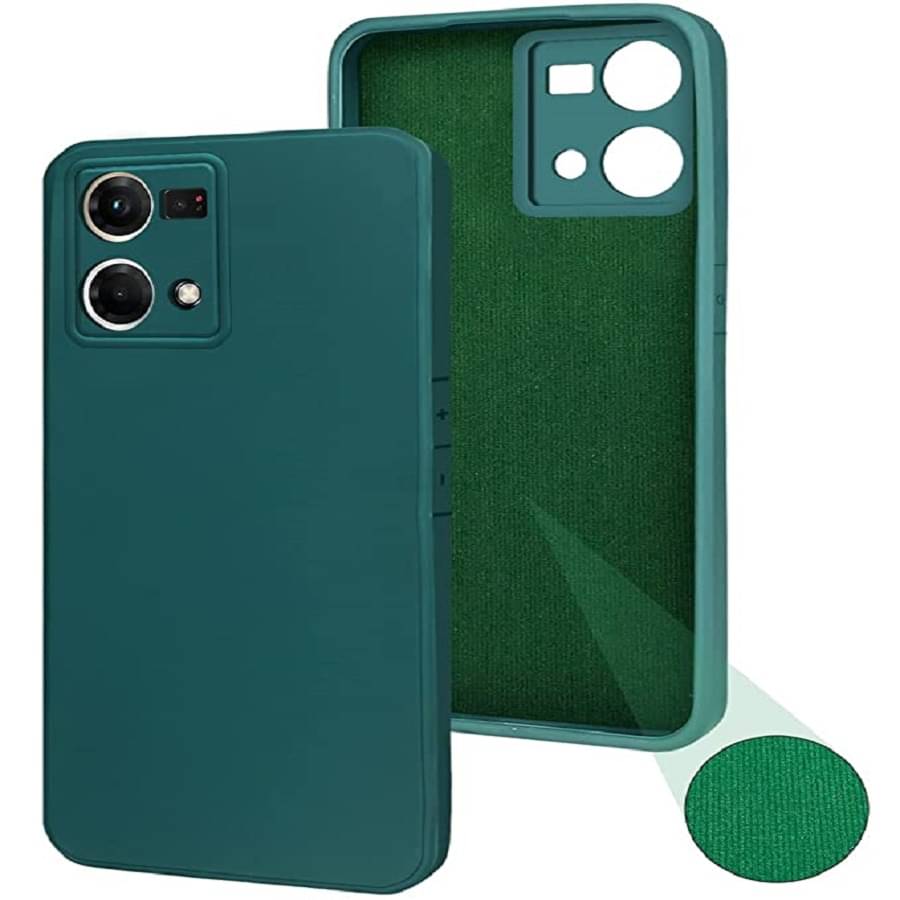     			Case Vault Covers - Green Silicon Plain Cases Compatible For Oppo F21 Pro 4G ( Pack of 1 )