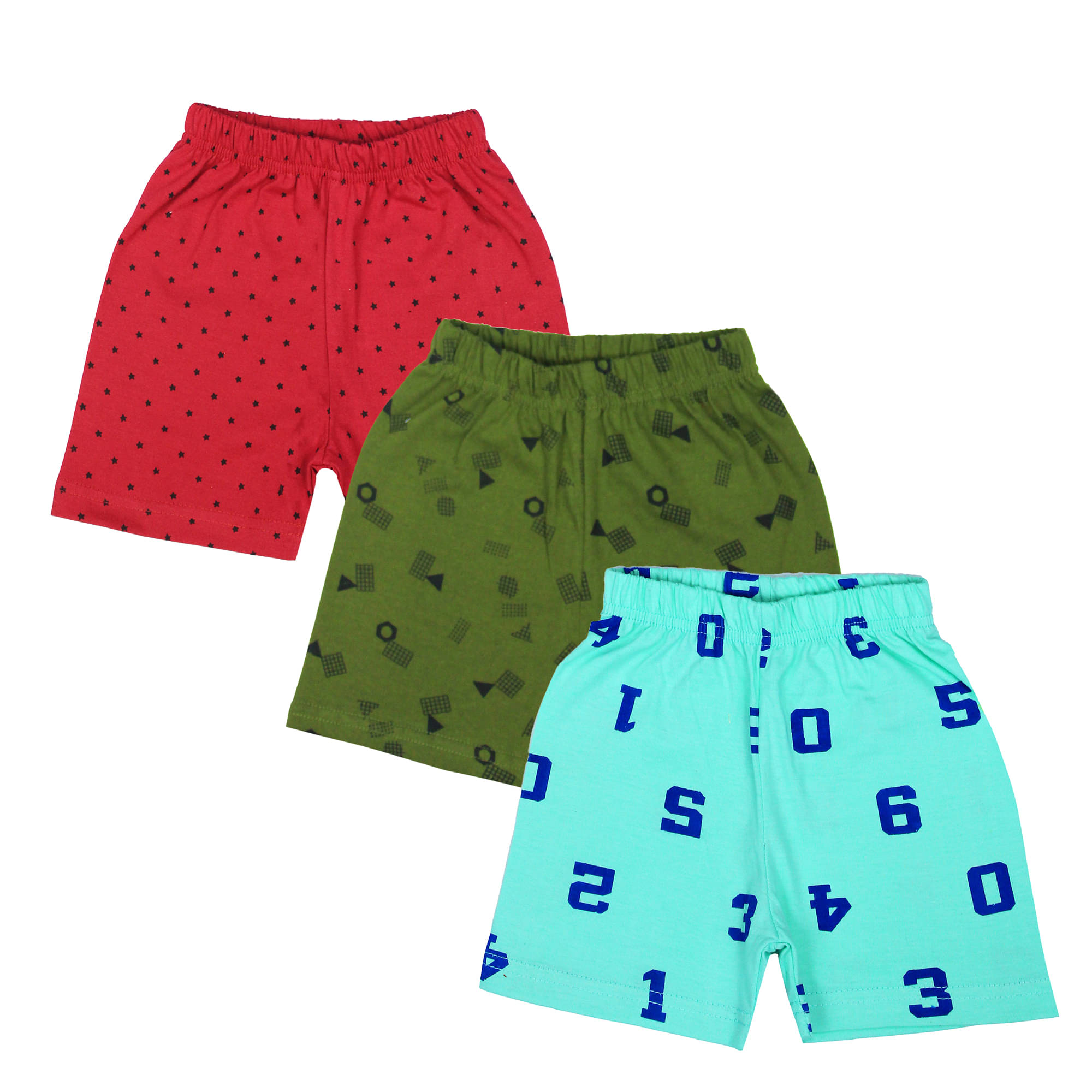     			Diaz Pack of 3 Cotton Shorts For Boys ( Multicolor )