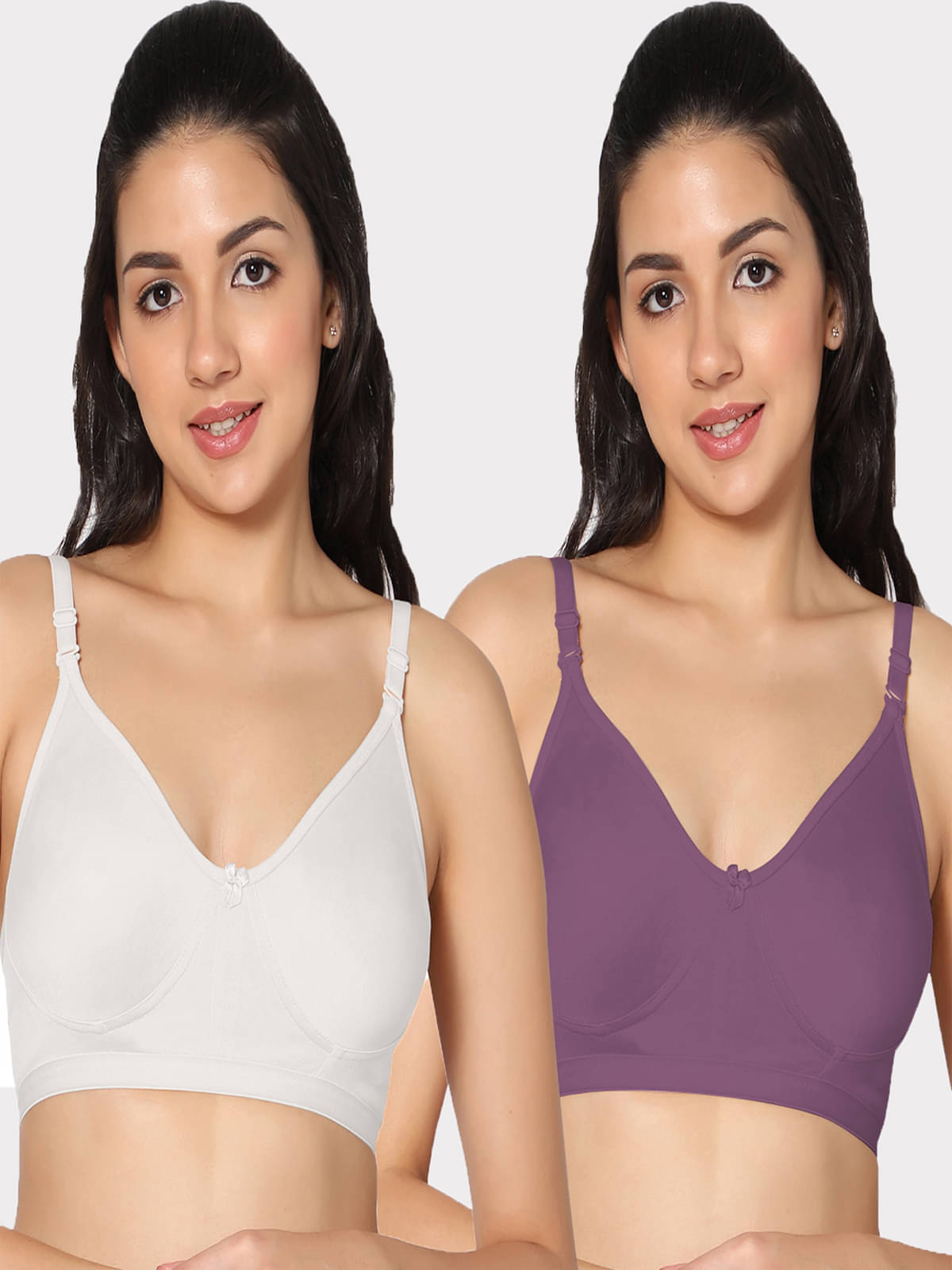 IN CARE LINGERIE Pack of 2 Cotton Non Padded Women's T-Shirt Bra ( Multicolor )     			IN CARE LINGERIE Pack of 2 Cotton Non Padded Women's T-Shirt Bra ( Multicolor )