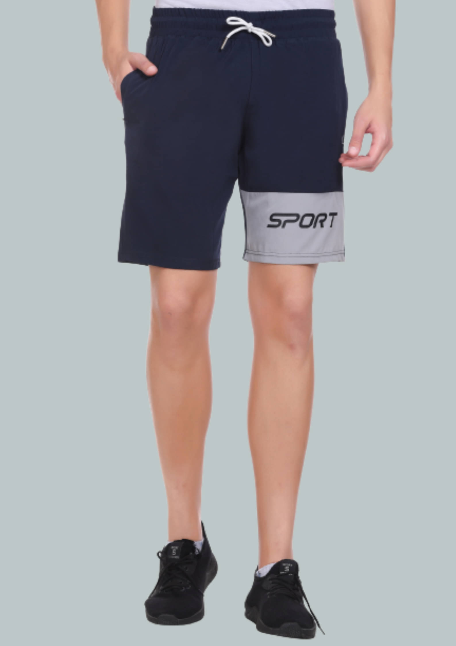     			LEEBONEE - Navy Blue Polyester Blend Men's Shorts ( Pack of 1 )