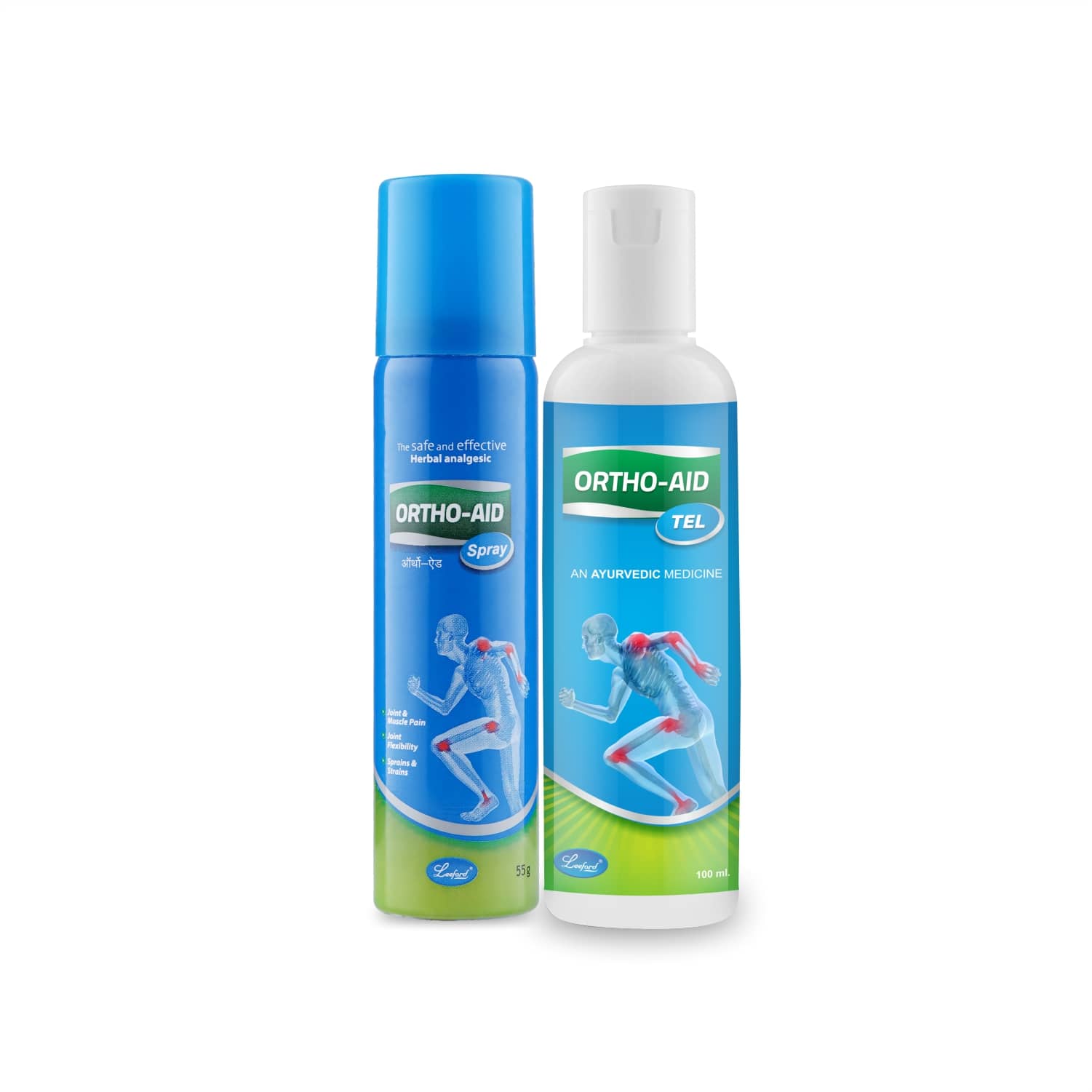 ORTHO AID Ayurvedic Oil (100ml) + Spray (55g) - for Joint & Muscle Pain Relief Combo