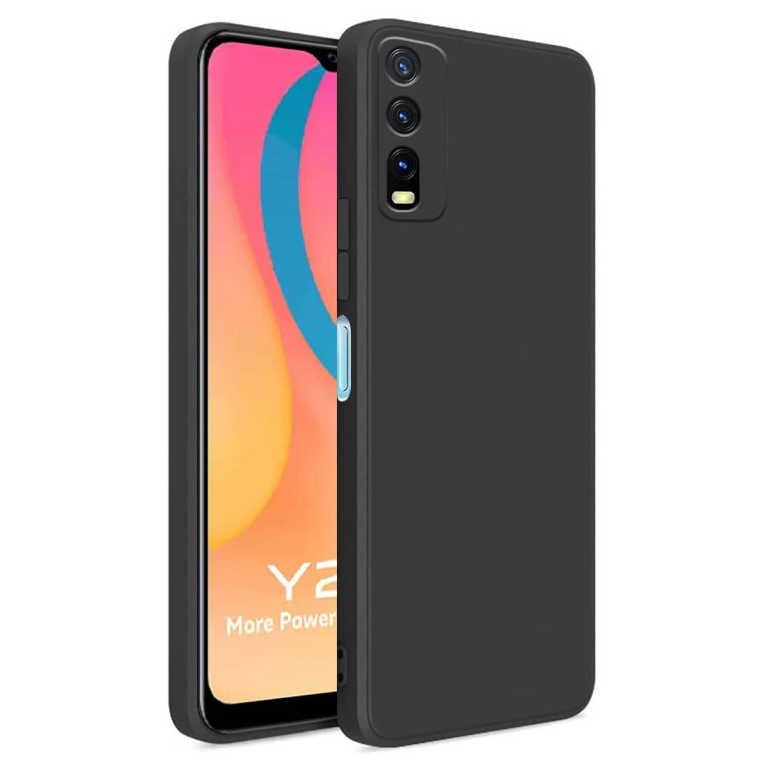 ZAMN - Black Silicon Plain Cases Compatible For Vivo Y12s ( Pack of 1 )