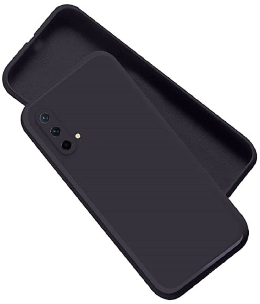 ZAMN - Black Silicon Plain Cases Compatible For Oneplus Nord Ce 5G ( Pack of 1 )