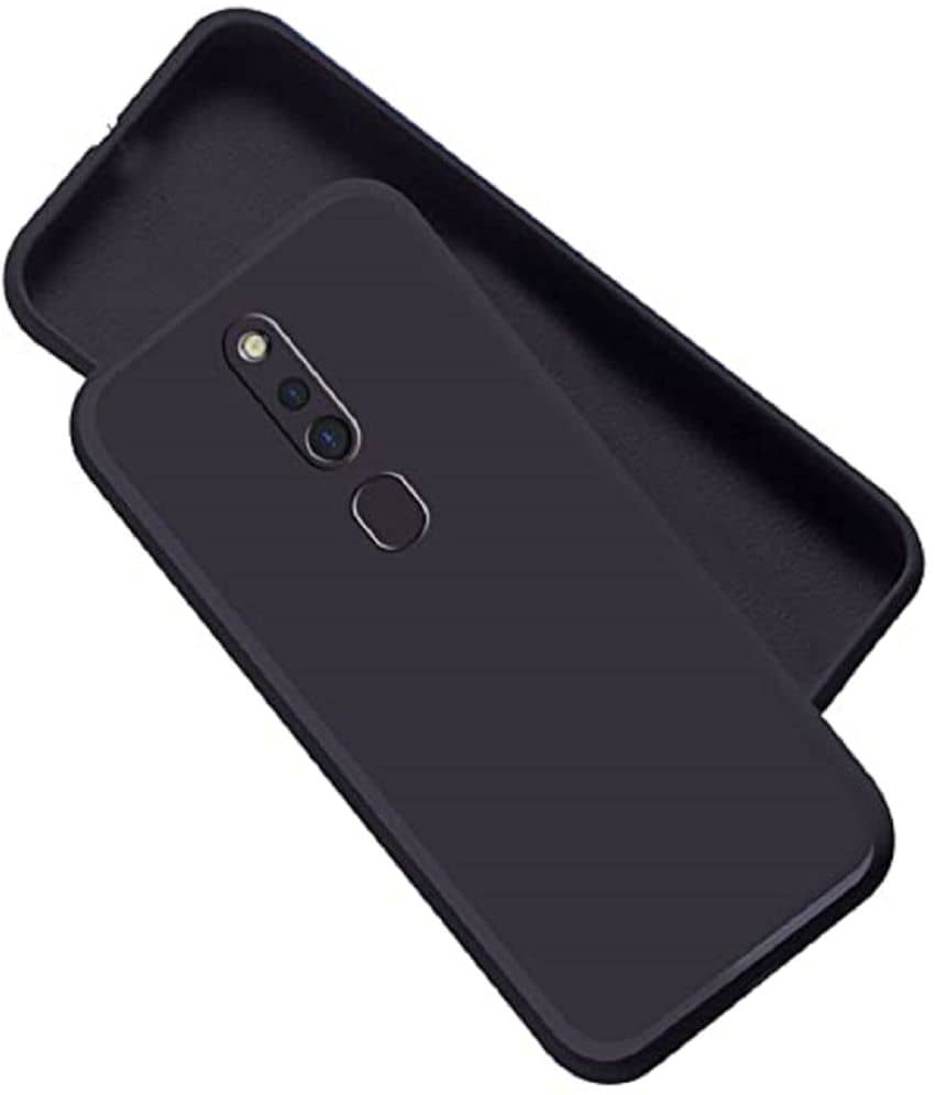 ZAMN - Black Silicon Plain Cases Compatible For OPPO F11 Pro ( Pack of 1 )