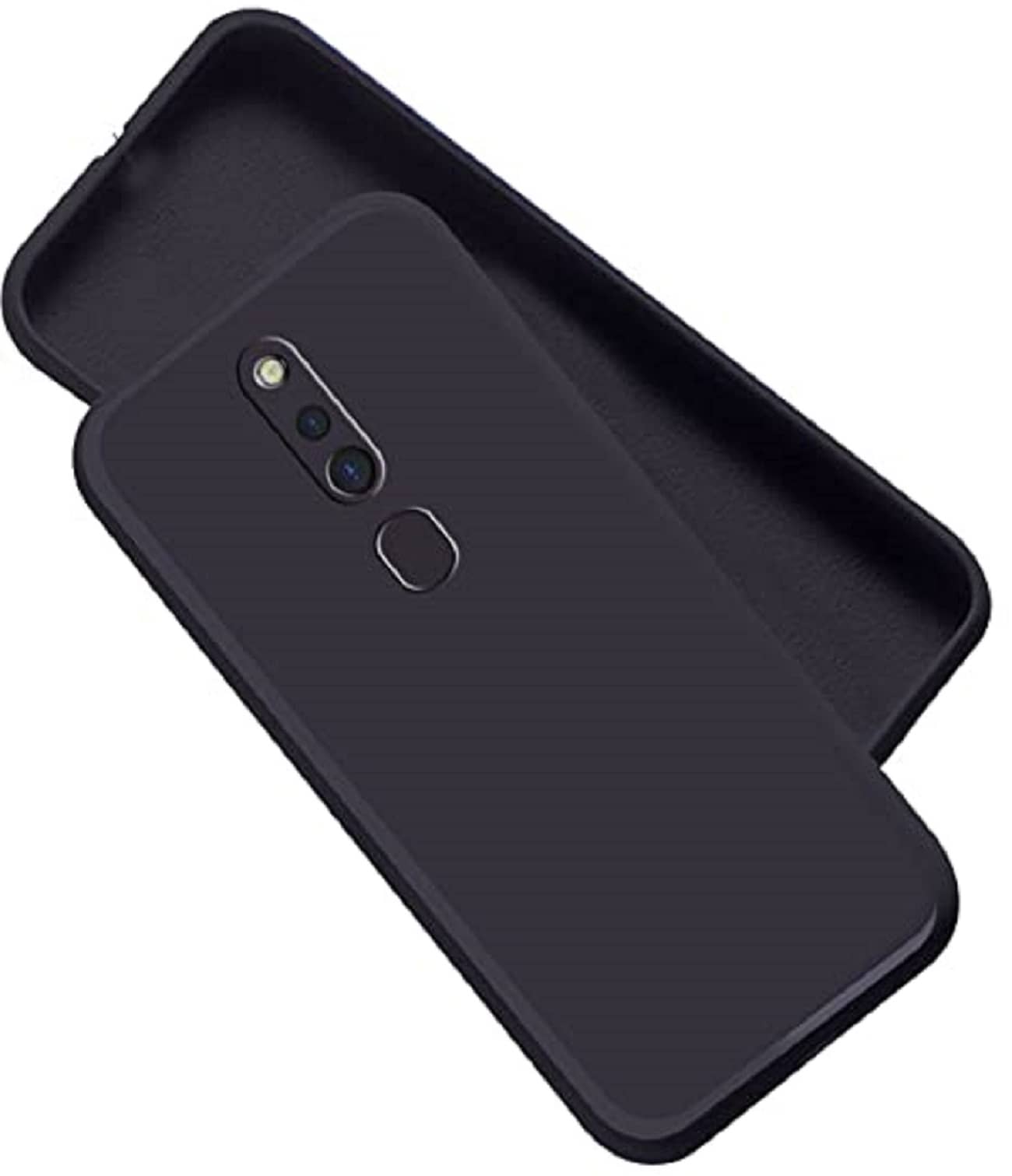 ZAMN - Black Silicon Plain Cases Compatible For OPPO F11 Pro ( Pack of 1 )