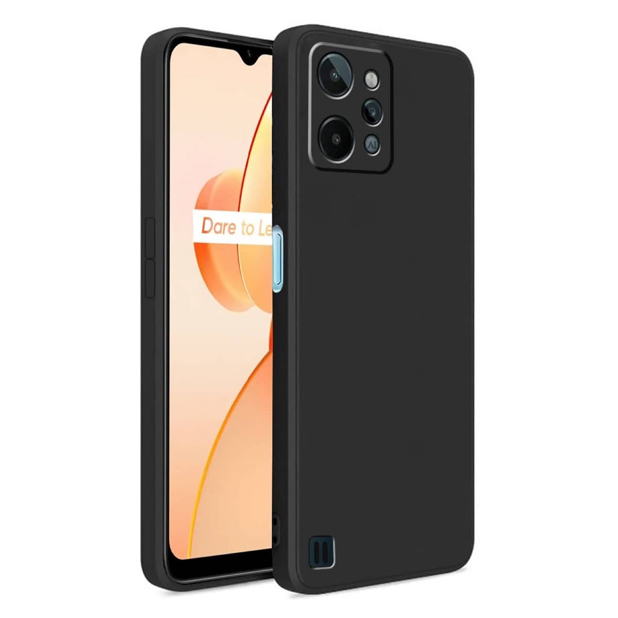 ZAMN - Black Silicon Plain Cases Compatible For Realme C31 ( Pack of 1 )