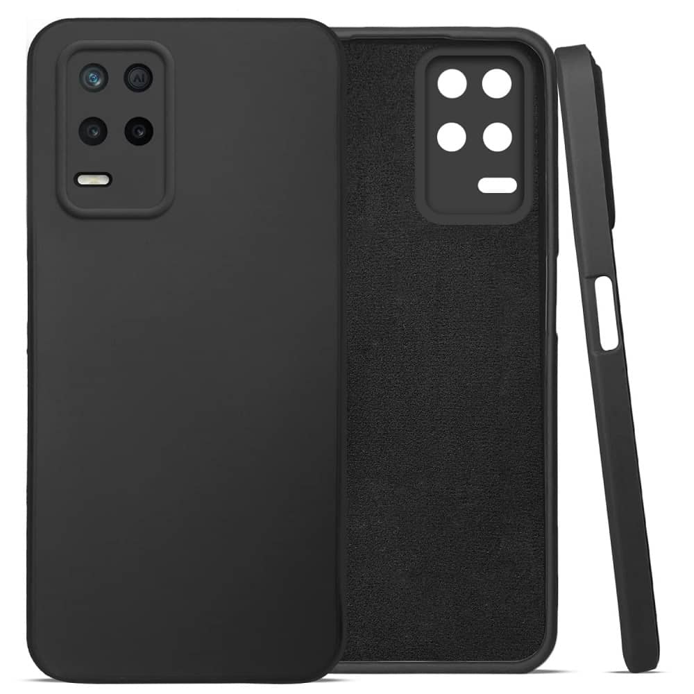 ZAMN - Black Silicon Plain Cases Compatible For Realme 9 5G ( Pack of 1 )