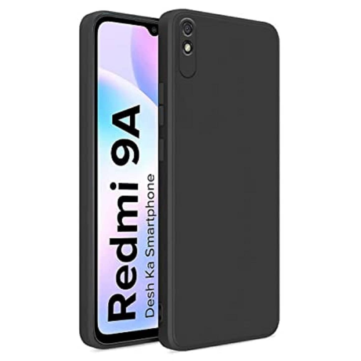 ZAMN - Black Silicon Plain Cases Compatible For Xiaomi Redmi 9i ( Pack of 1 )