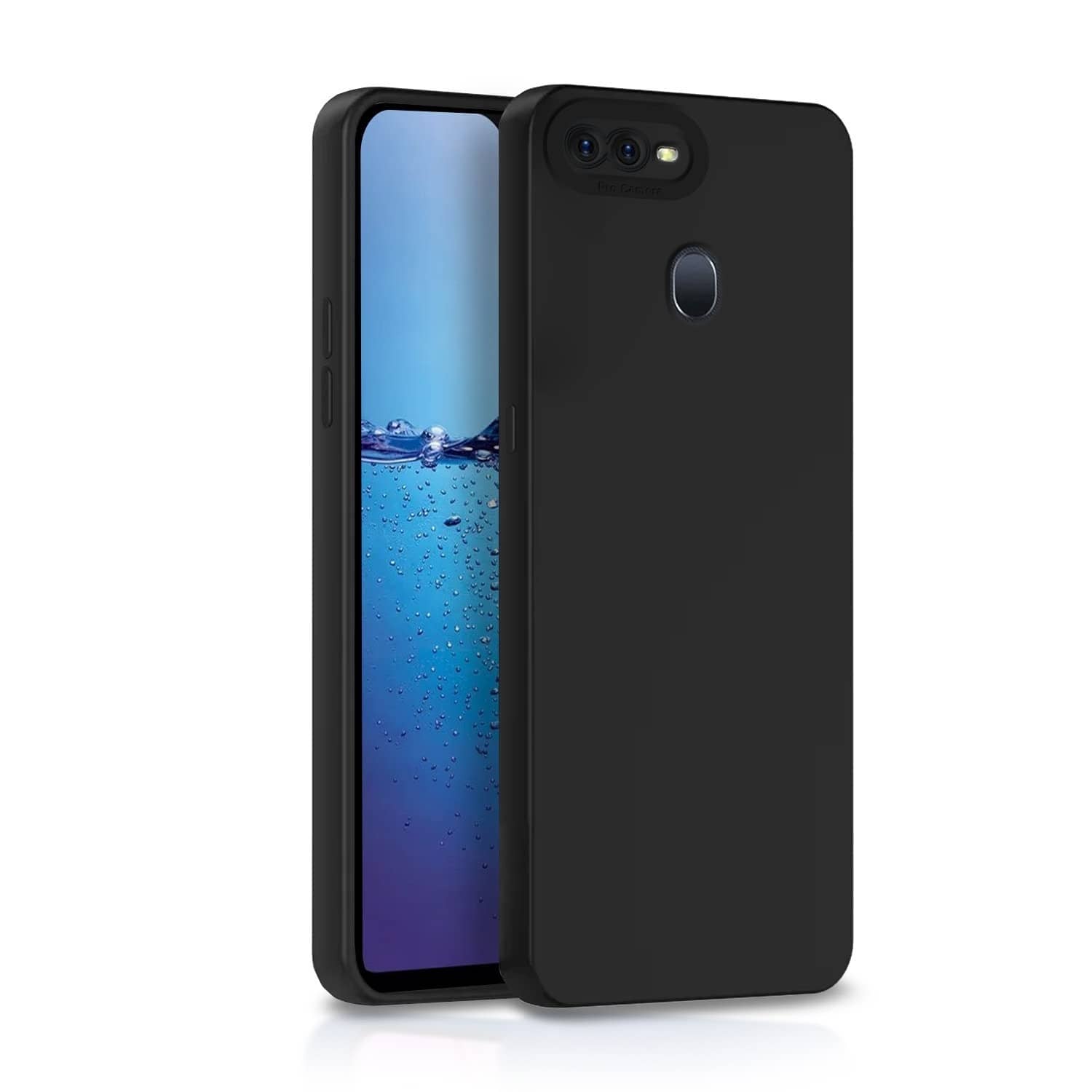 ZAMN - Black Silicon Plain Cases Compatible For Oppo F9 Pro ( Pack of 1 )