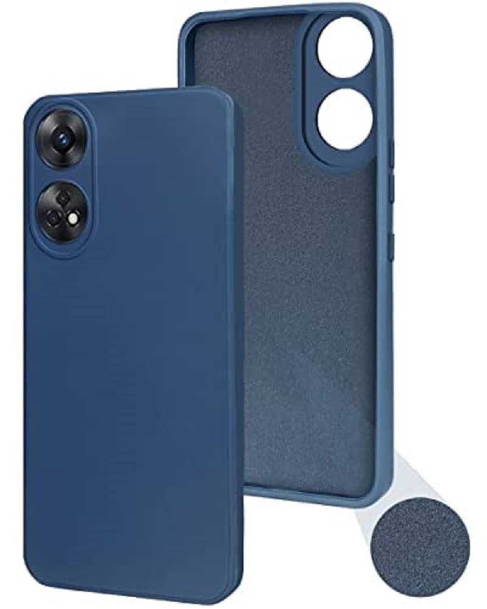 ZAMN - Blue Silicon Plain Cases Compatible For Oppo Reno 8T 5G ( Pack of 1 )