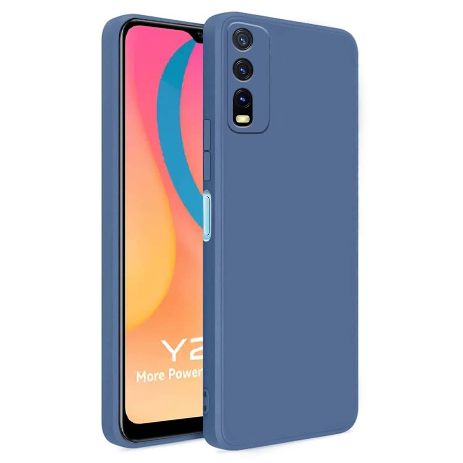 ZAMN - Blue Silicon Plain Cases Compatible For Vivo Y20 ( Pack of 1 )