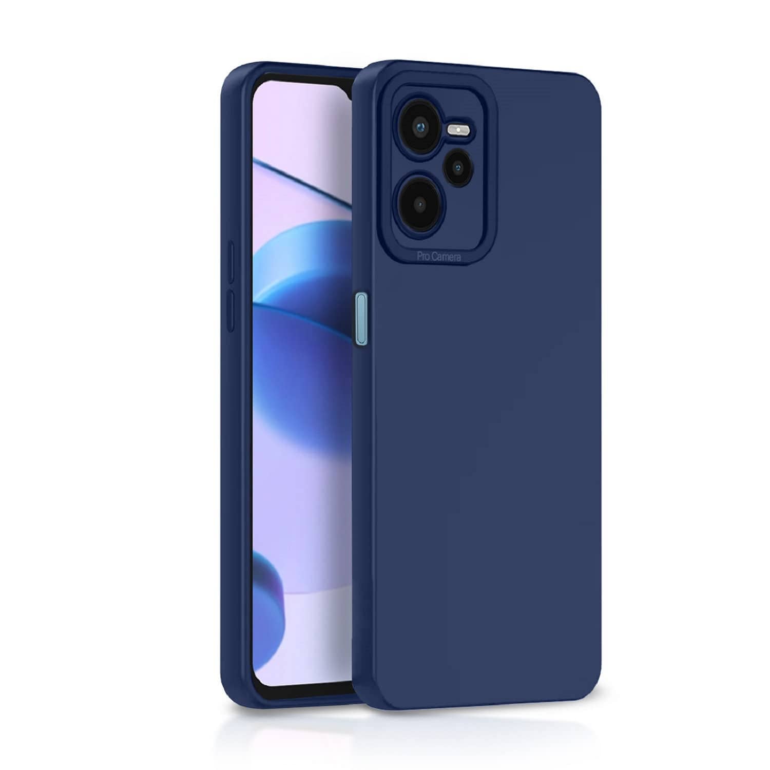 ZAMN - Blue Silicon Plain Cases Compatible For Realme C35 ( Pack of 1 )
