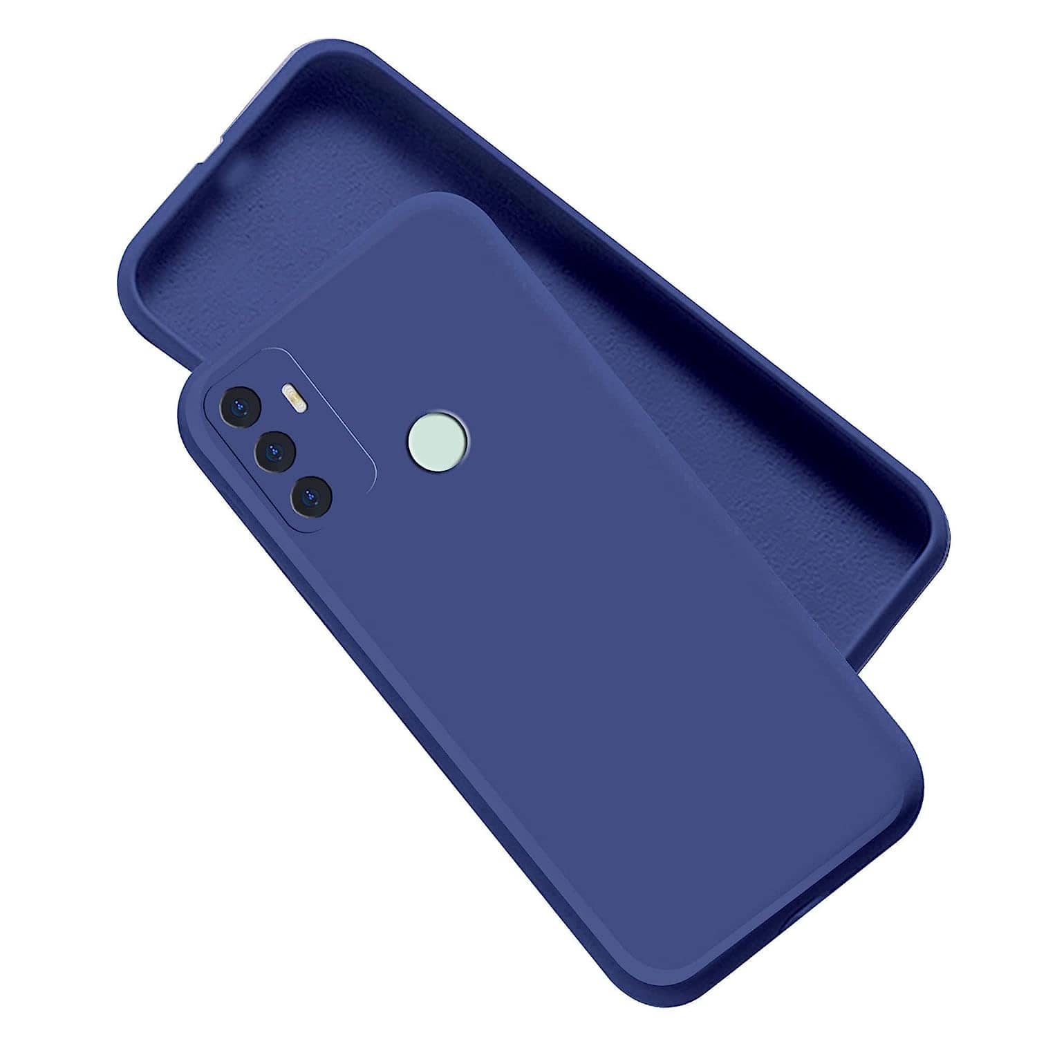 ZAMN - Blue Silicon Plain Cases Compatible For Oppo A33 ( Pack of 1 )