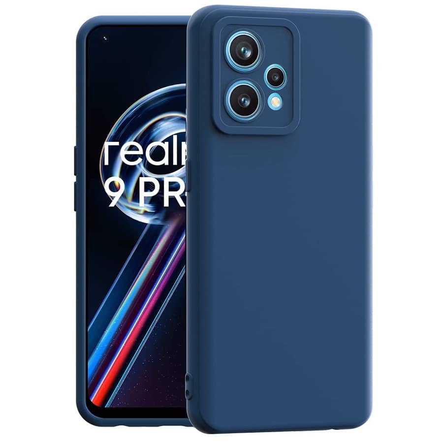ZAMN - Blue Silicon Plain Cases Compatible For Realme 9 Pro ( Pack of 1 )