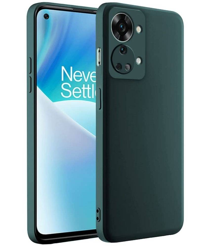     			ZAMN - Green Silicon Plain Cases Compatible For Oneplus Nord 2t ( Pack of 1 )