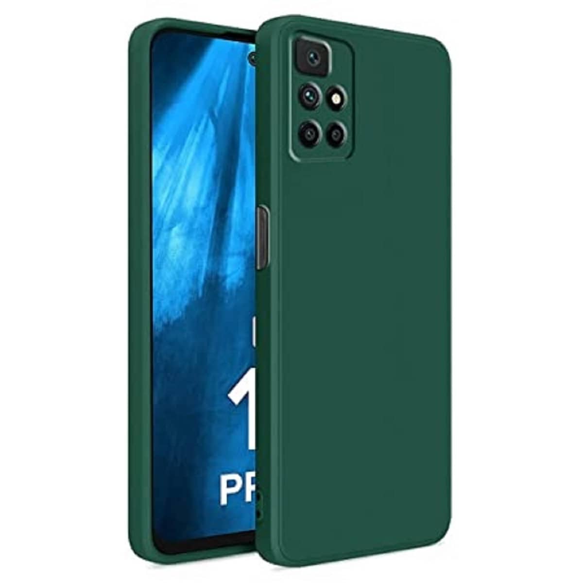 ZAMN - Green Silicon Plain Cases Compatible For redmi 10 prime ( Pack of 1 )
