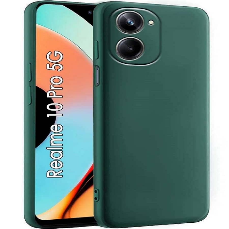 ZAMN - Black Silicon Plain Cases Compatible For Realme 10 Pro 5G ( Pack of 1 )