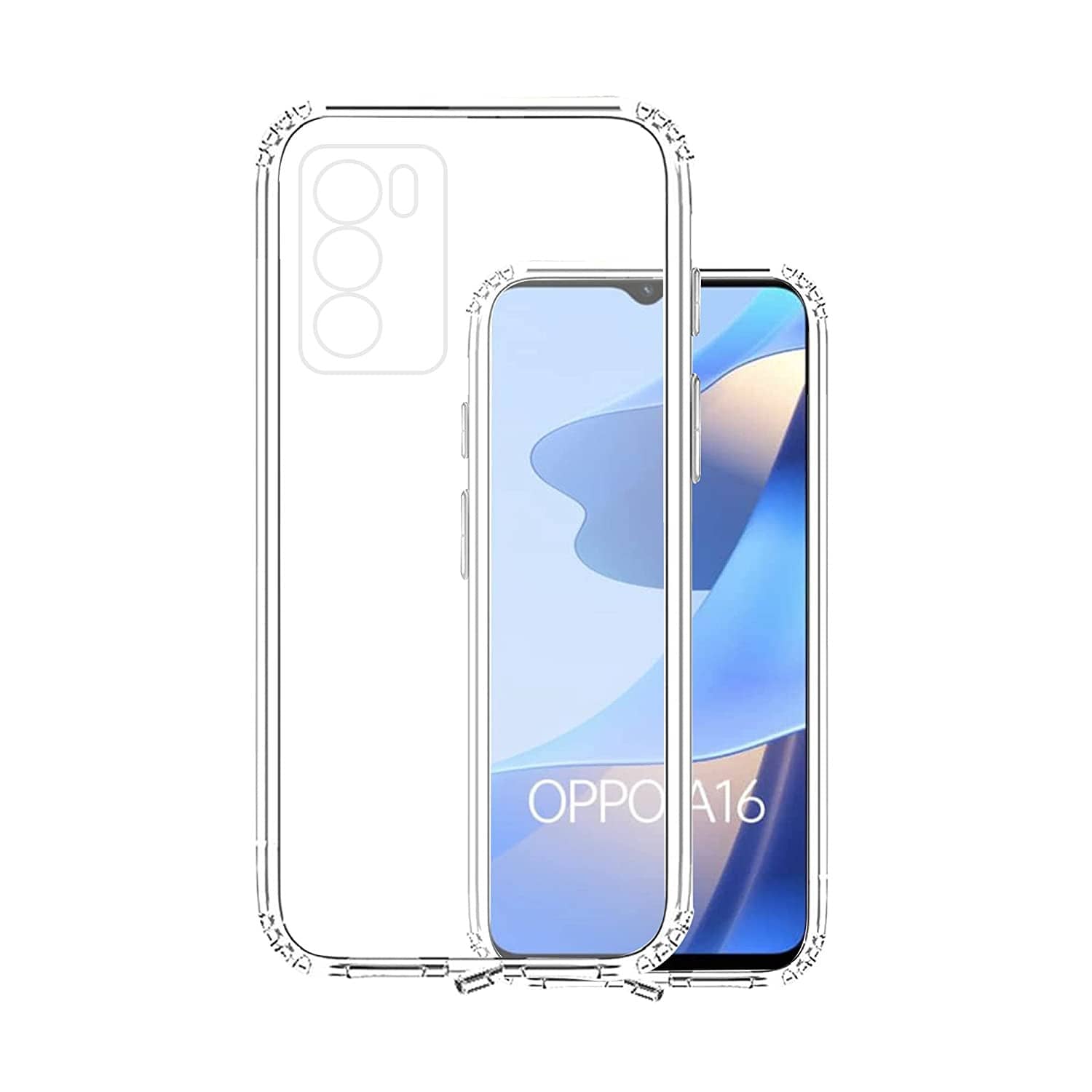 ZAMN - Transparent Silicon Plain Cases Compatible For Oppo A16 ( Pack of 1 )