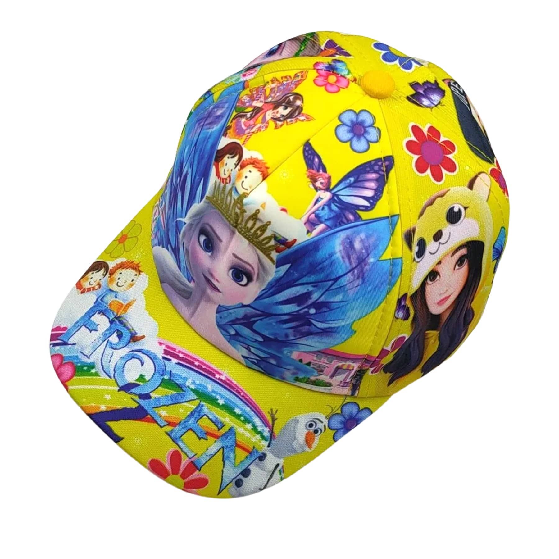 Zacharias Unisex Kids Cotton Cap kc-16 (Yellow_1-5 Years) (Pack of 1)