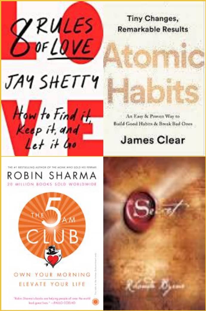 8 Rules of Love + Atomic Habits + 5 Am Club + The Secret