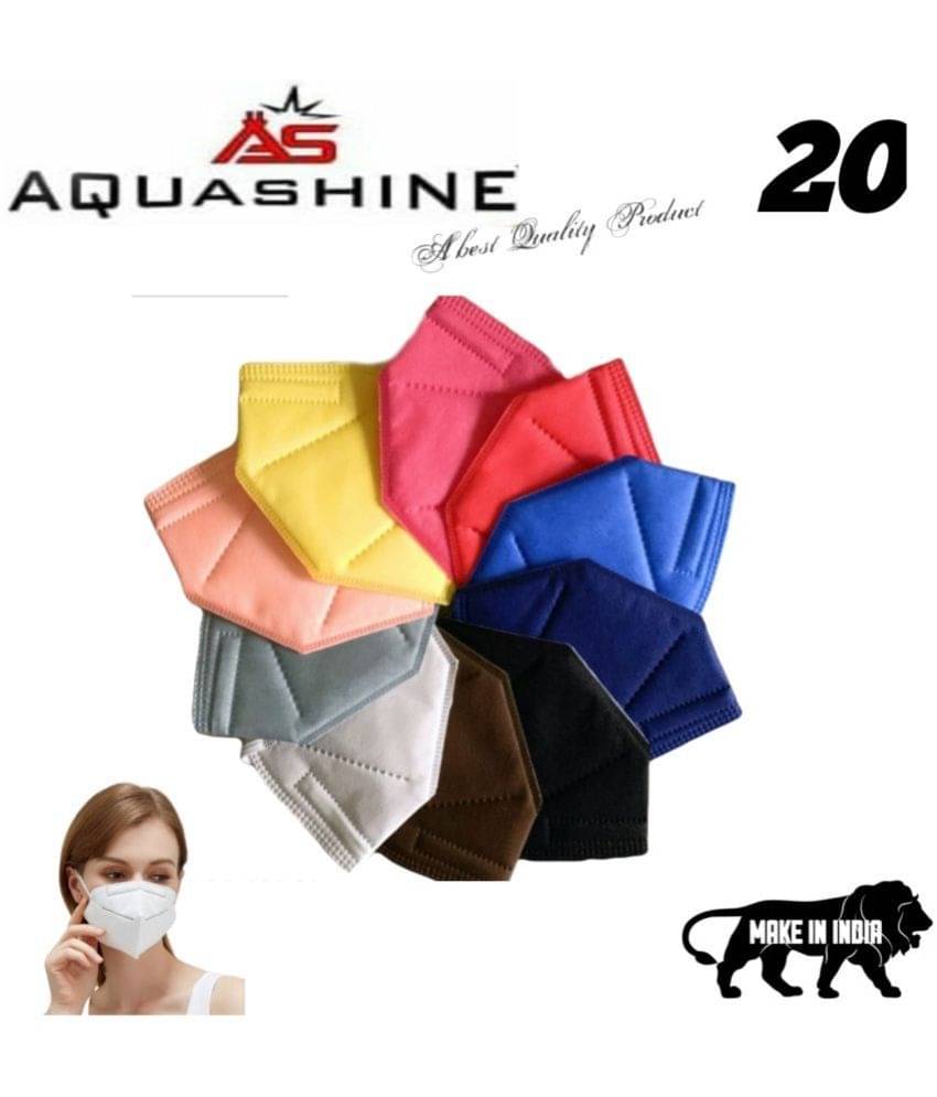 AQUASHINE N95 face mask multi color 5 layer washable anti-pollution mask pack of 20pcs AQUASHINE N95 face mask multi color 5 layer washable anti-pollution mask pack of 20pcs