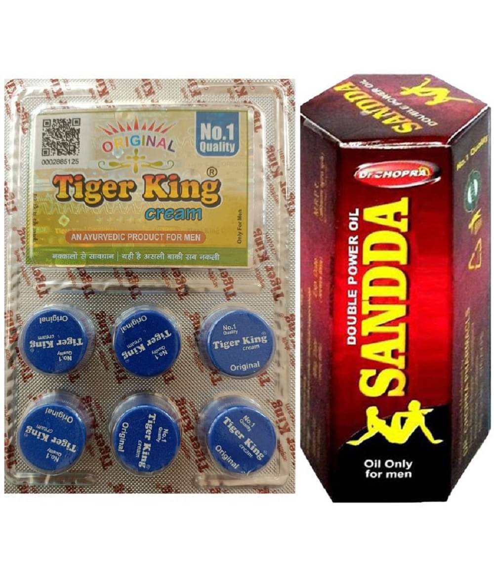     			Combo of Tiger King Cream An Ayurvedic Product for Men 100% Original & Dr. Chopra Double Power Sanda Oil 15 ml