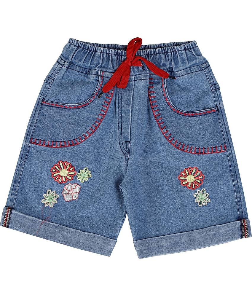 Cremlin Clothing - Blue Denim Girls Hot Pants ( Pack of 1 ) - Shorts | Buy online on ZillyBuy