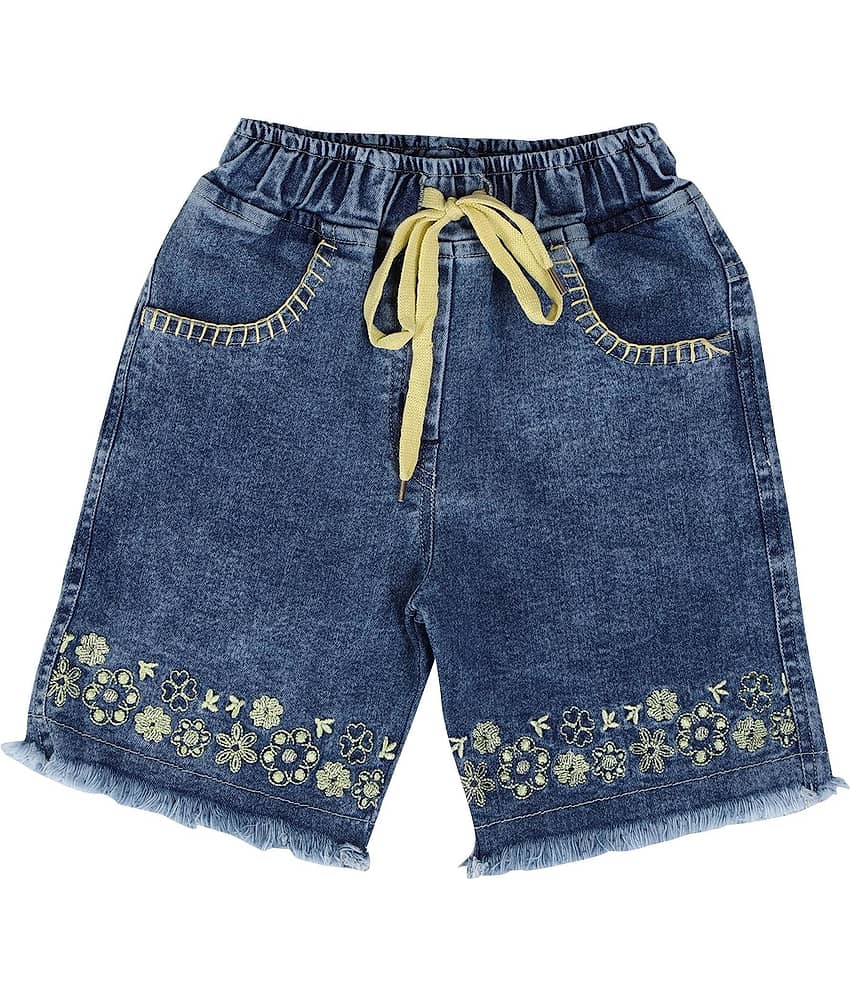 Cremlin Clothing - Blue Denim Girls Hot Pants ( Pack of 1 ) - Shorts | Buy online on ZillyBuy
