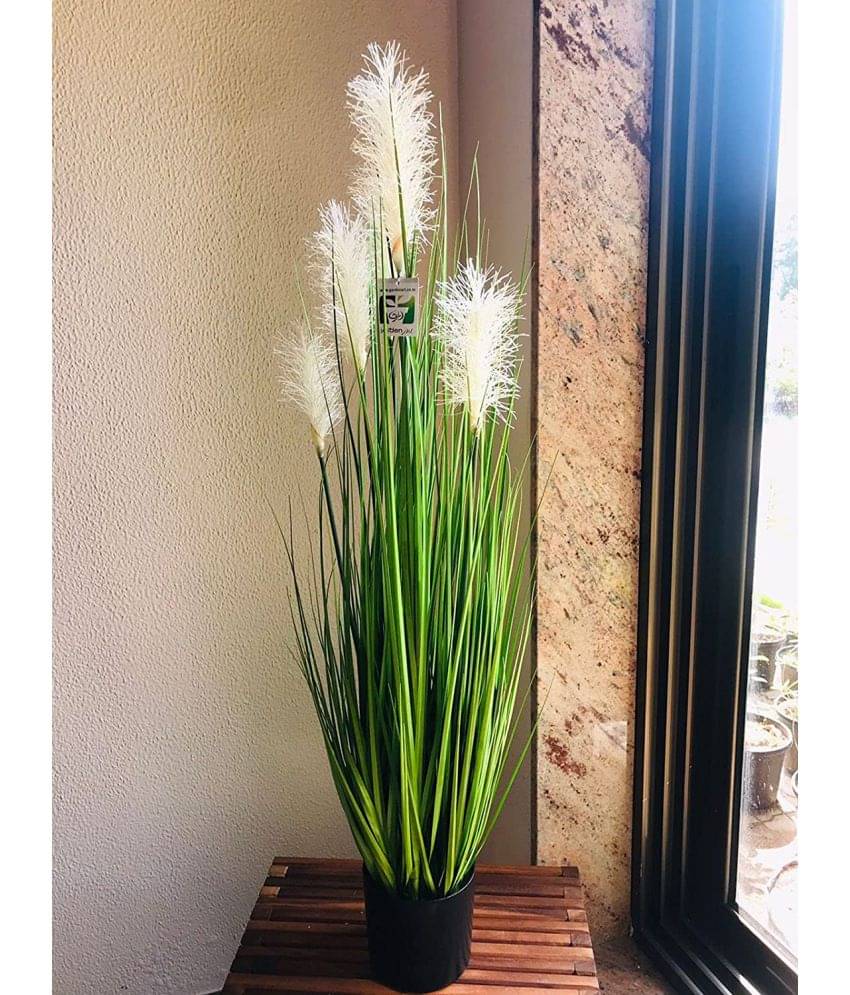     			Garden Art - Green Wild Artificial Flowers With Pot ( Pack of 1 )