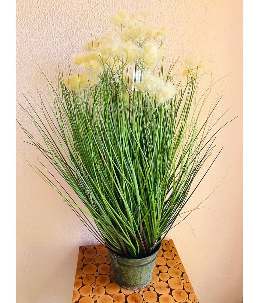     			Garden Art - Green Wild Artificial Flowers With Pot ( Pack of 1 )