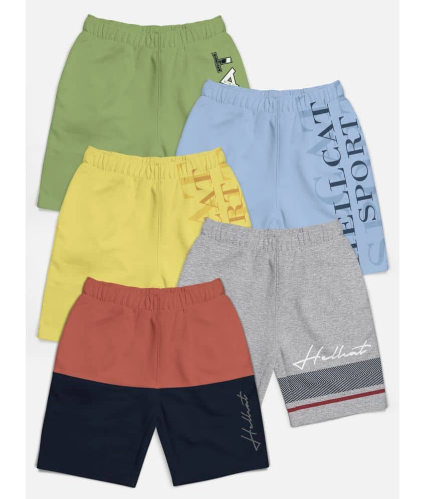 HELLCAT Pack of 5 Cotton Blend Shorts For Boys ( Multi Color ) - Shorts | Buy online on ZillyBuy