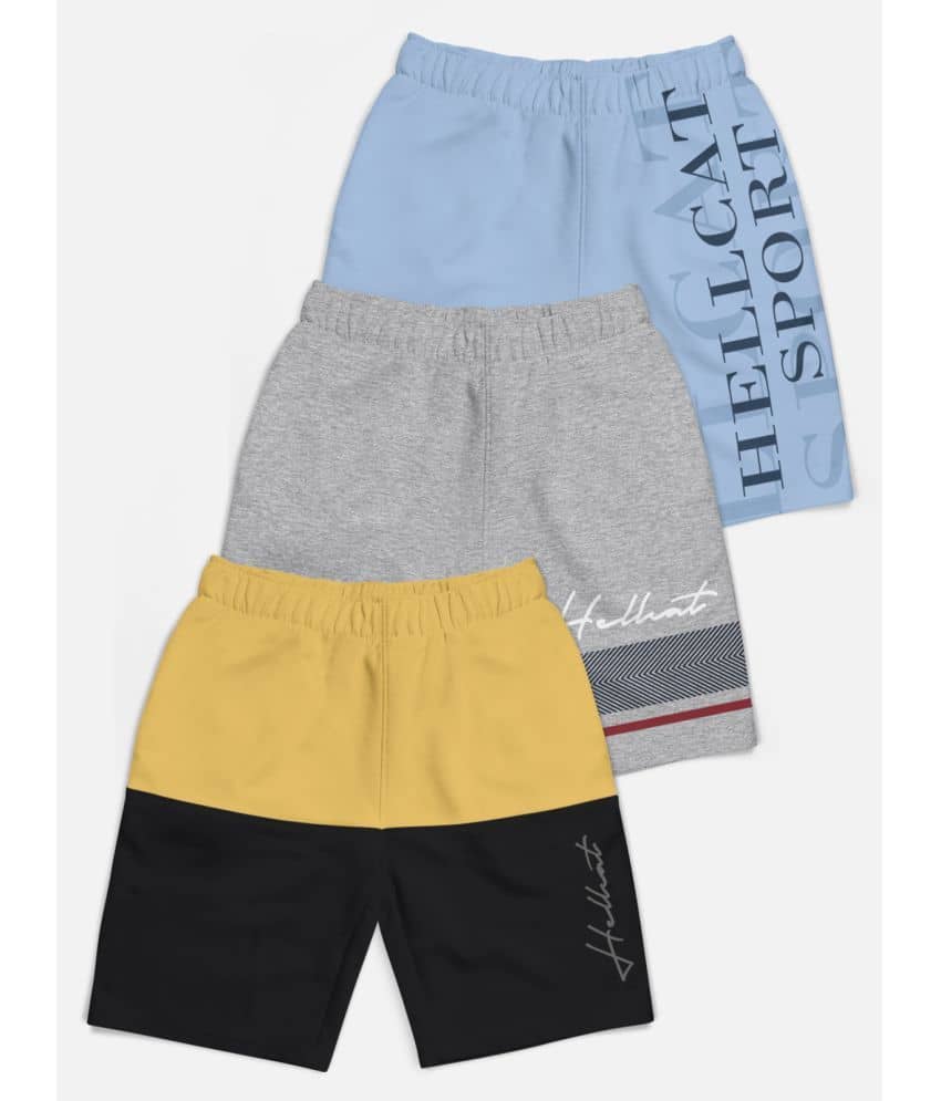 HELLCAT Pack of 3 Cotton Blend Shorts For Boys ( Multi Color ) - Shorts | Buy online on ZillyBuy