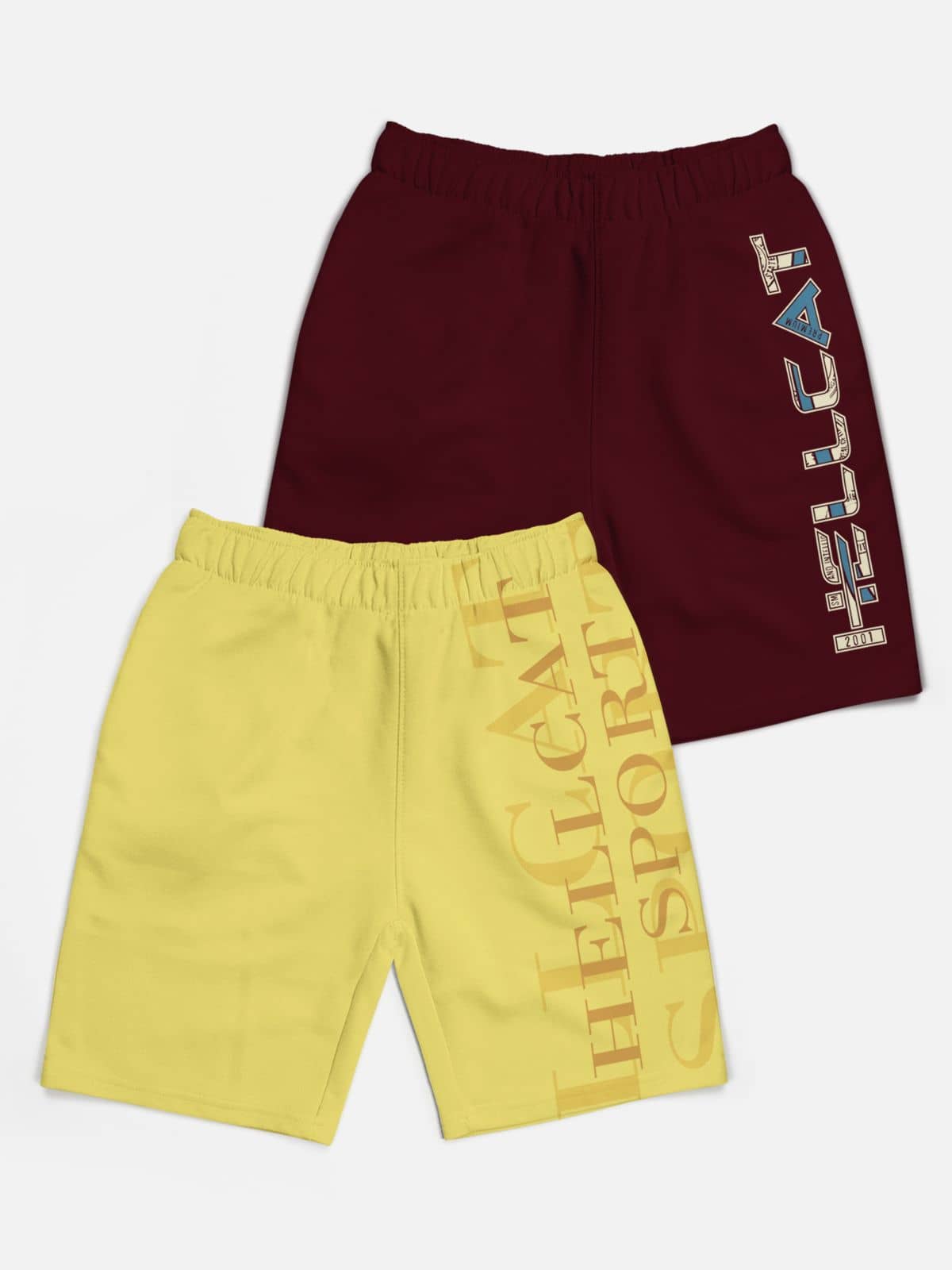 HELLCAT Pack of 2 Cotton Blend Shorts For Boys ( Multi Color ) - Shorts | Buy online on ZillyBuy