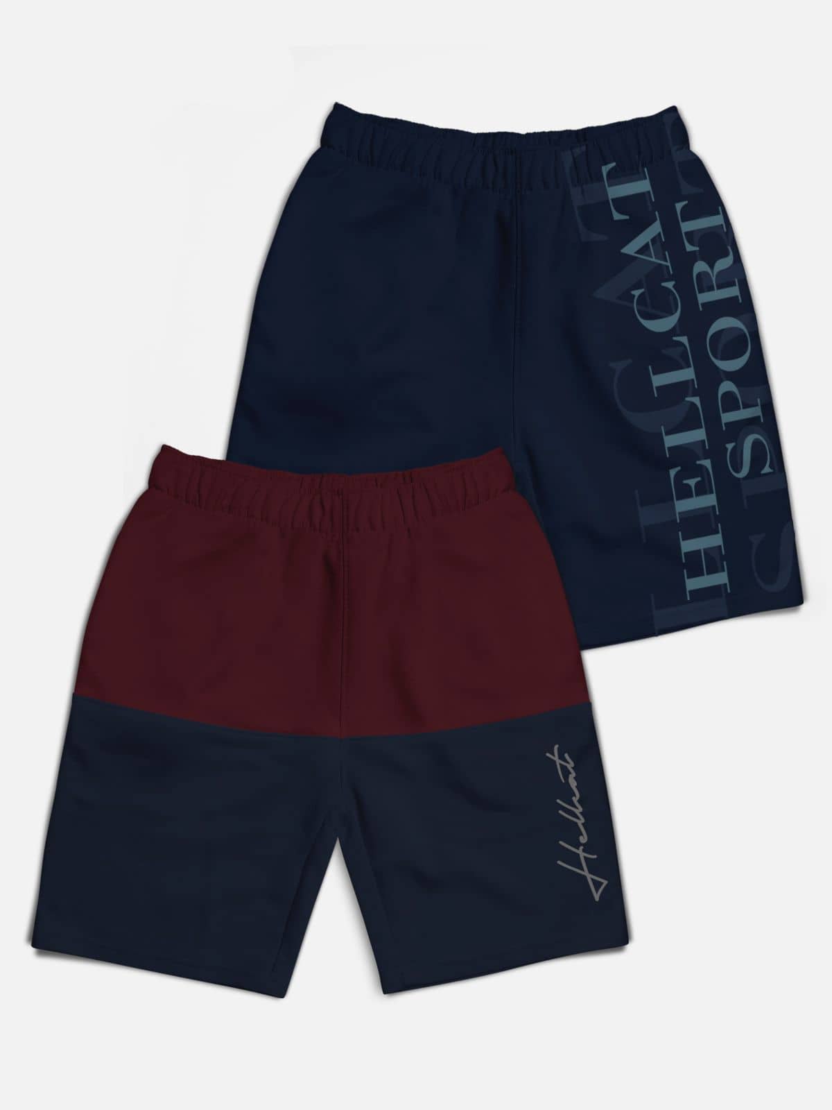HELLCAT Pack of 2 Cotton Blend Shorts For Boys ( Multi Color ) - Shorts | Buy online on ZillyBuy