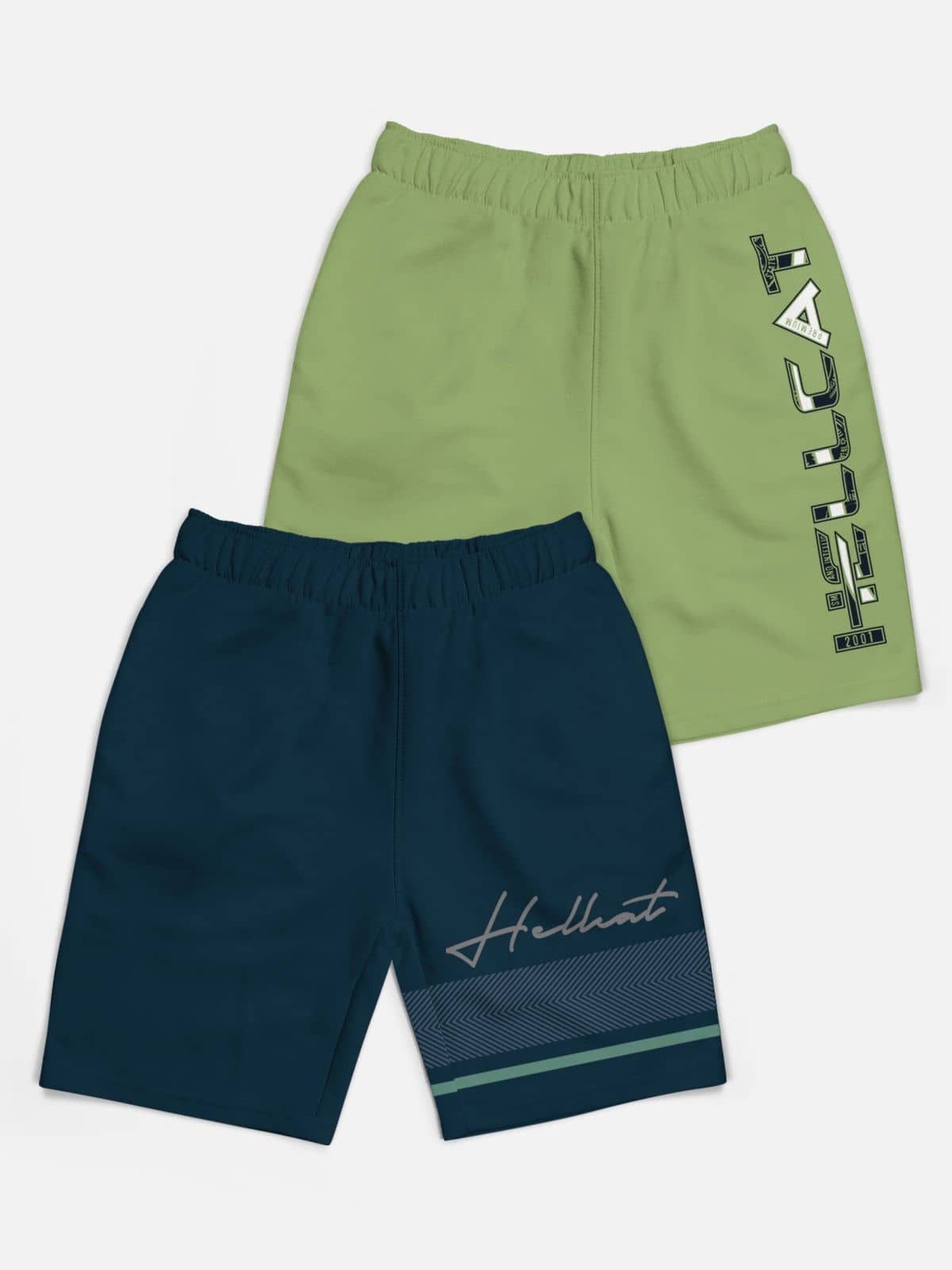 HELLCAT Pack of 2 Cotton Blend Shorts For Boys ( Multicolor ) - Shorts | Buy online on ZillyBuy