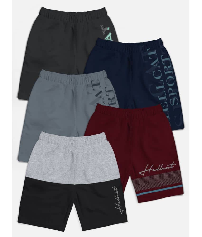 HELLCAT Pack of 5 Cotton Blend Shorts For Boys ( Multicolor ) - Shorts | Buy online on ZillyBuy