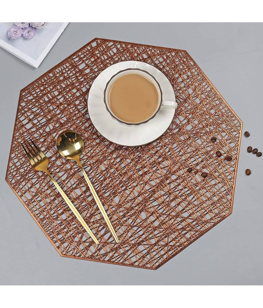 PVC Geometric Others Table Mats (38 cm x 38 cm) Pack of 2 - Copper PVC Geometric Others Table Mats (38 cm x 38 cm) Pack of 2 - Copper