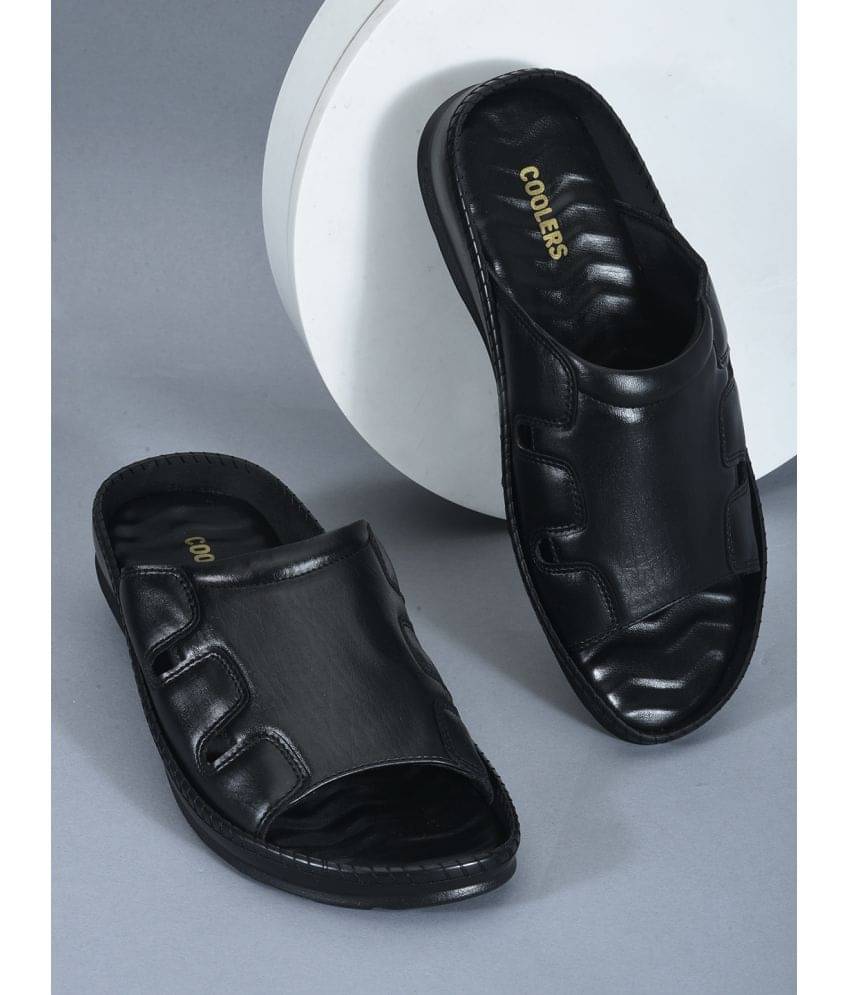     			Liberty Black Men's Leather Slipper