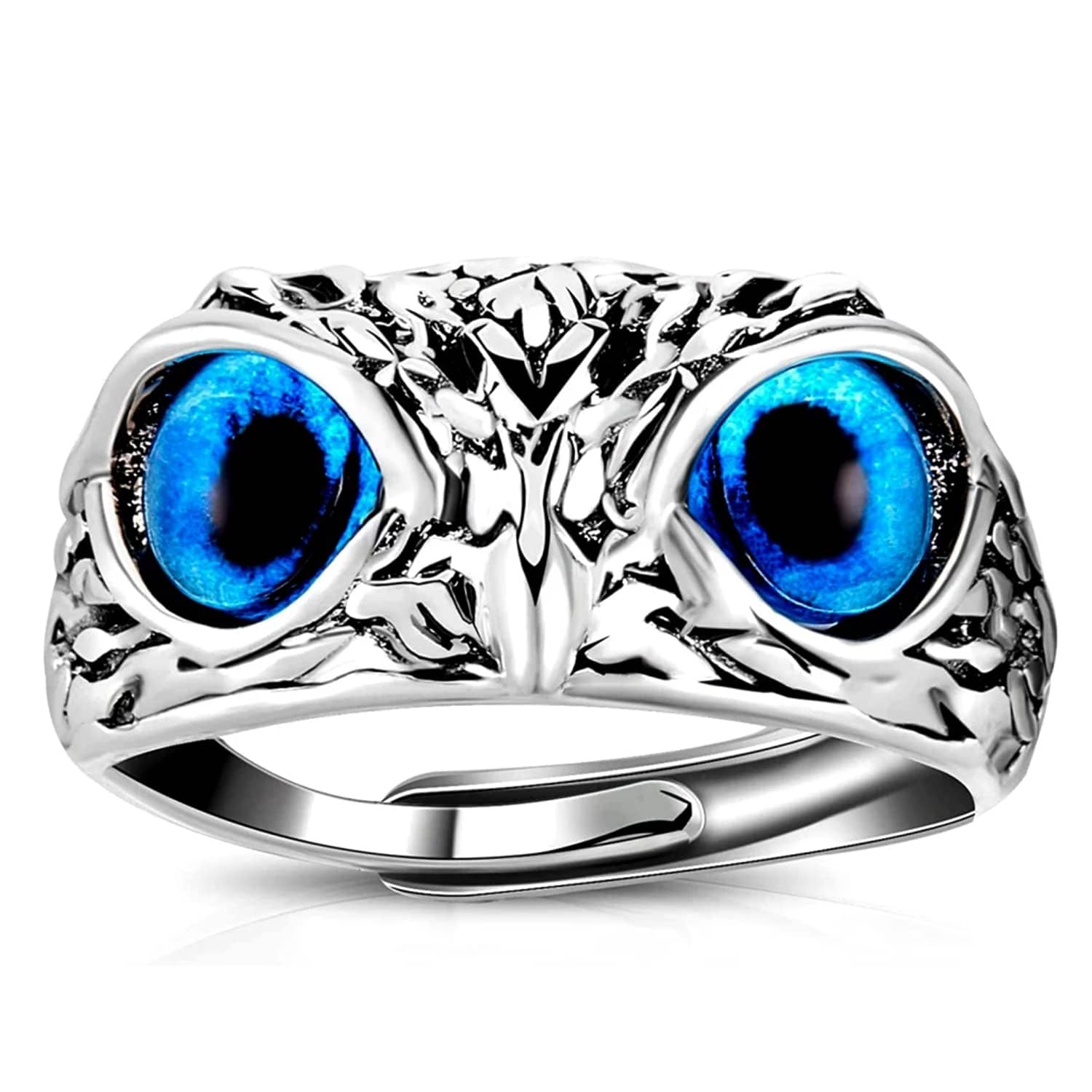 Owl Eye Ring For Men Girls Silver Ring For Boys Adjustable Stylish men Jewellery