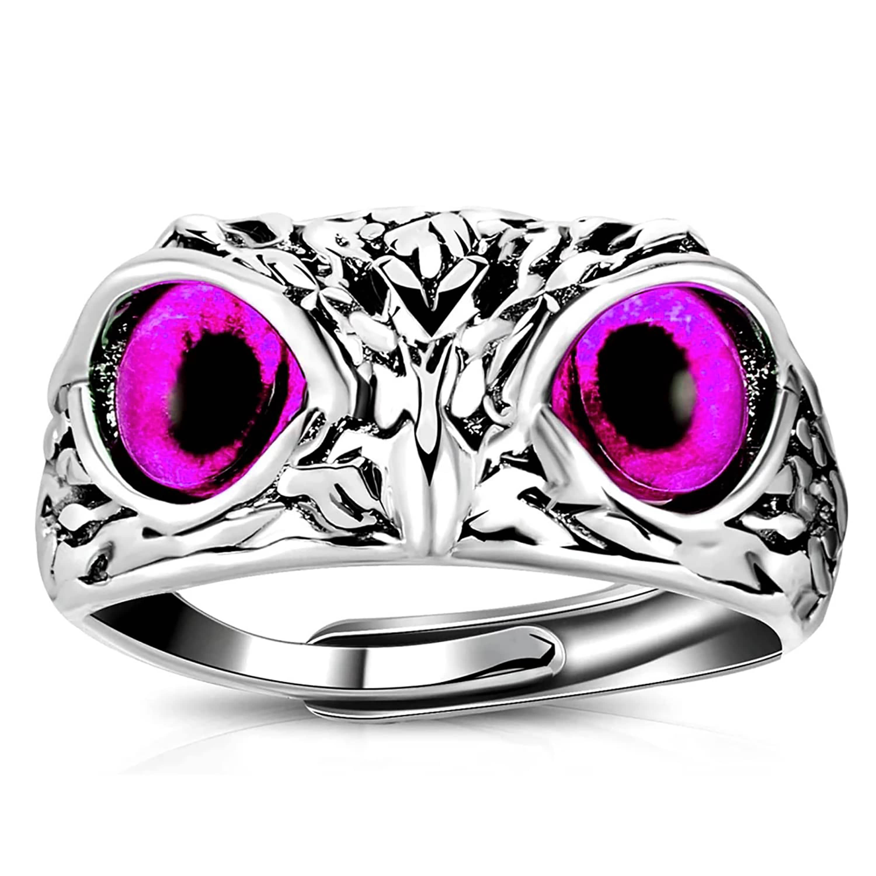 Owl Eye Ring For Men Girls Silver Ring For Boys Adjustable Stylish men Jewellery