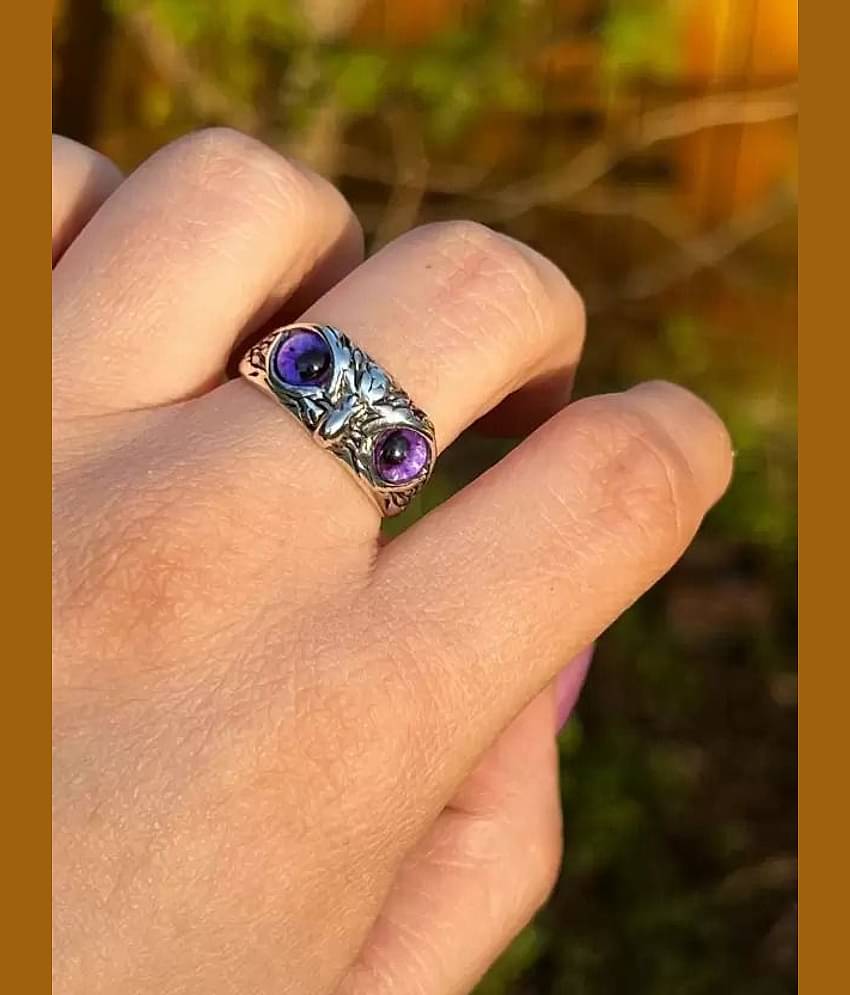 Owl Eye Ring For Men Girls Silver Ring For Boys Adjustable Stylish men Jewellery