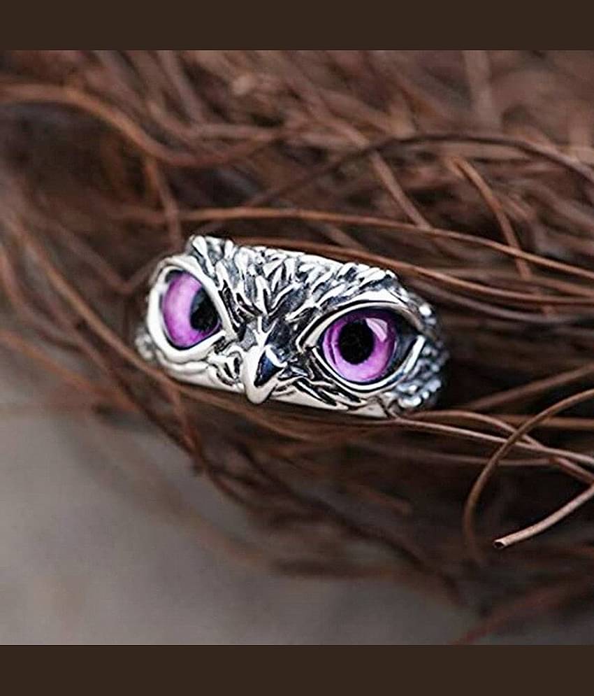 Owl Eye Ring For Men Girls Silver Ring For Boys Adjustable Stylish men Jewellery