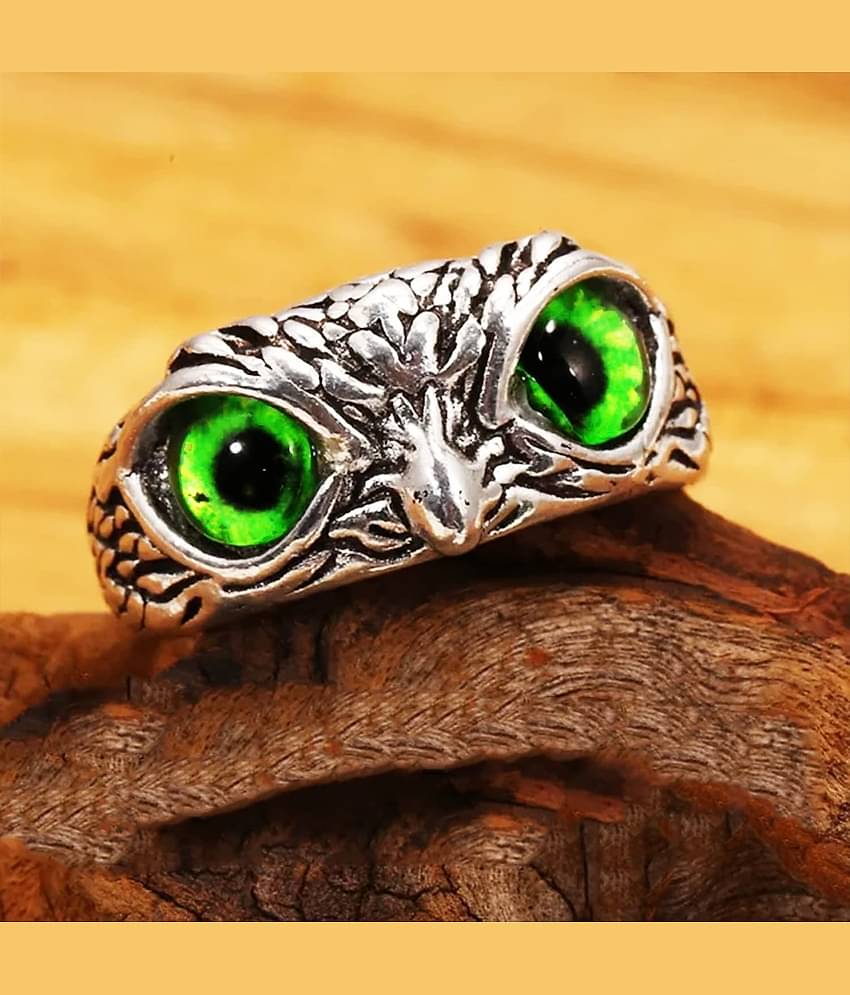 Owl Eye Ring For Men Girls Silver Ring For Boys Adjustable Stylish men Jewellery