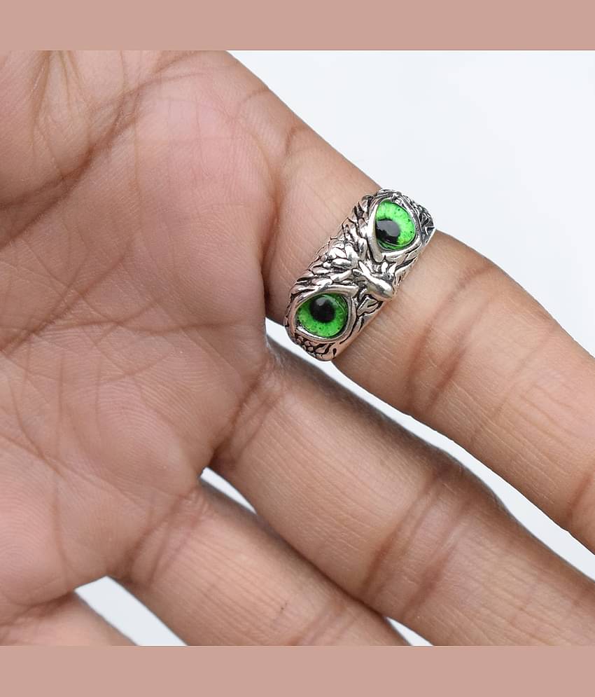 Owl Eye Ring For Men Girls Silver Ring For Boys Adjustable Stylish men Jewellery