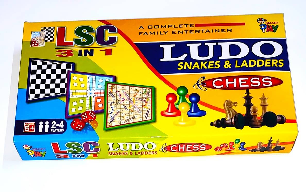     			PETERS PENCE Ludo, Snakes & Ladders & Chess board Combo (3 IN 1) 15 Inches Party & Fun  Board Game