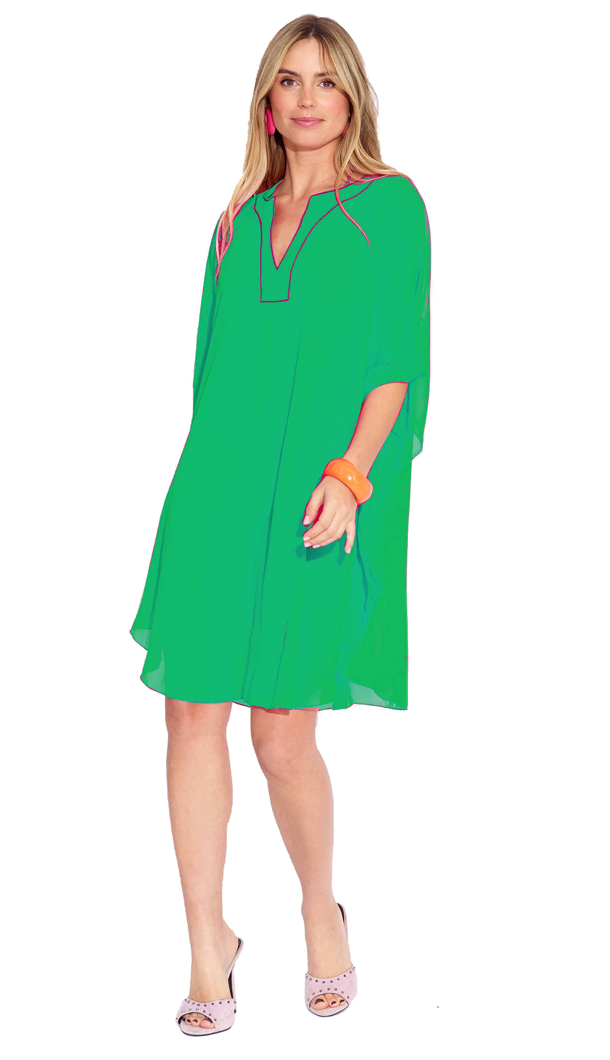 SUN-ROSE FASHIONS Georgette Green Beach Dresses - SUN-ROSE FASHIONS Georgette Green Beach Dresses -