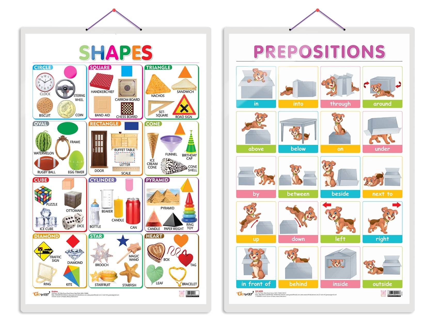 Set of 2 Shapes and PREPOSITIONS Early Learning Educational Charts for Kids | 20"X30" inch |Non-Tearable and Waterproof | Double Sided Laminated | Perfect for Homeschooling, Kindergarten and Nursery Students Set of 2 Shapes and PREPOSITIONS Early Learning Educational Charts for Kids | 20"X30" inch |Non-Tearable and Waterproof | Double Sided Laminated | Perfect for Homeschooling, Kindergarten and Nursery Students